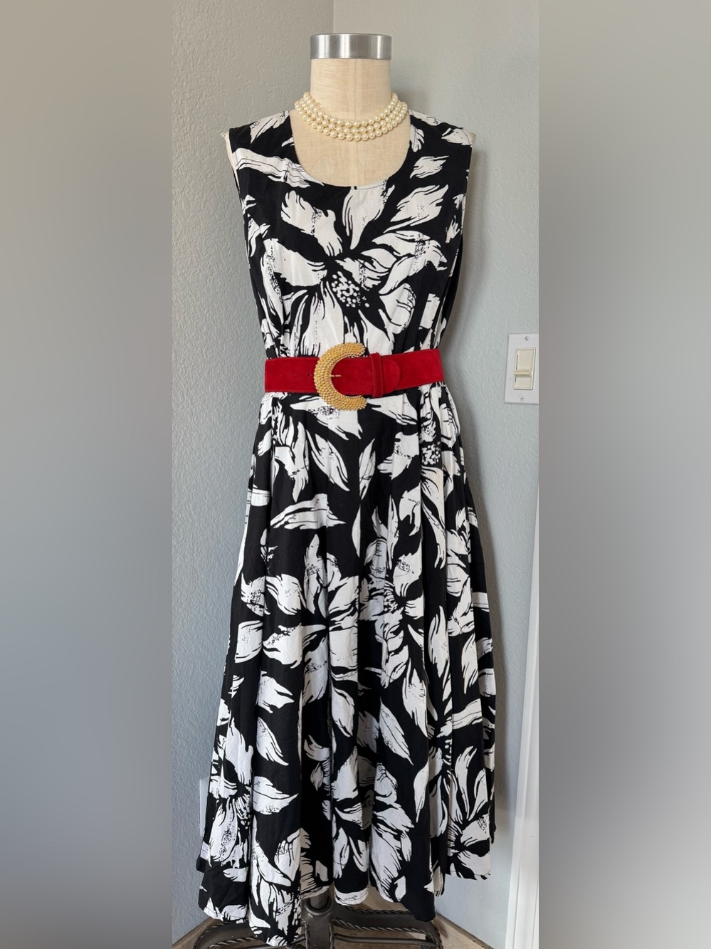 100% Cotton Vicki Wayne Circle Skirt Dress 18